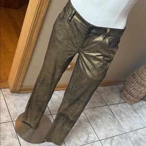 Ralph Lauren Metallic Gold Women's Straight Leg Pants